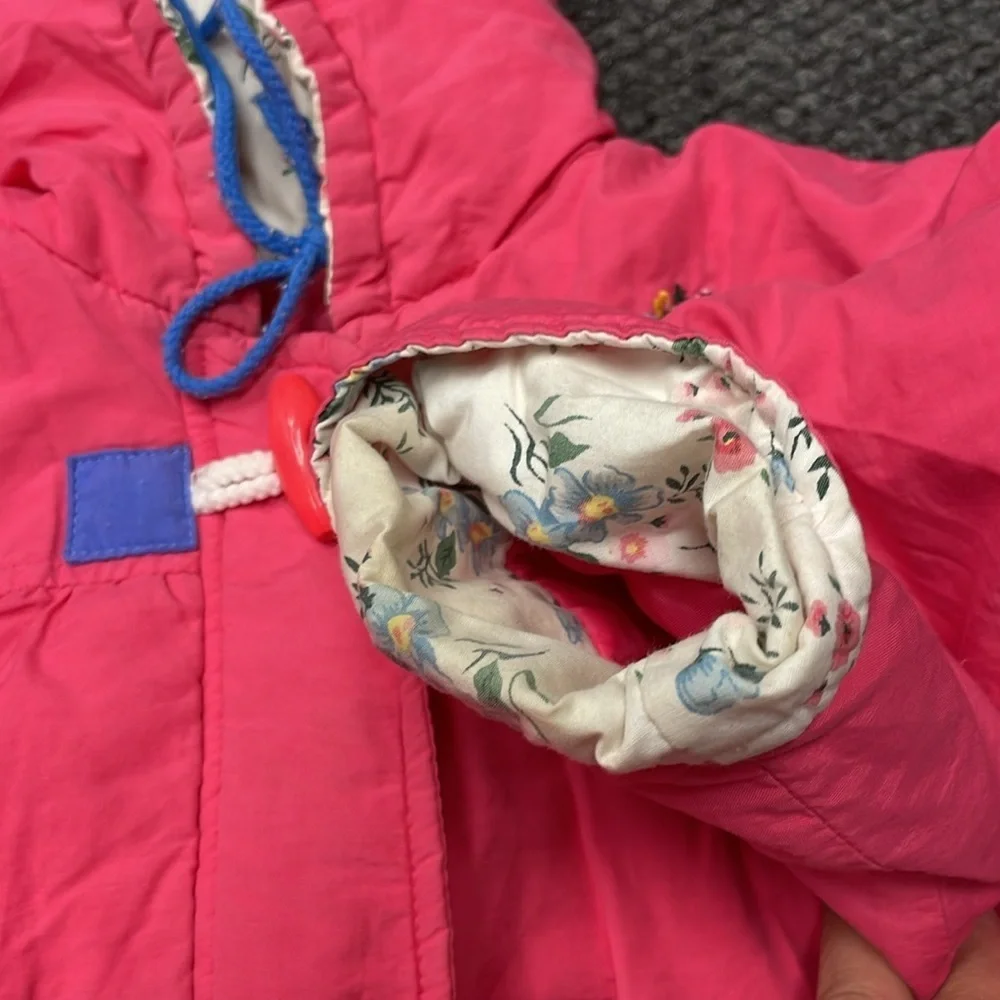 Vintage OshKosh B'gosh Hooded Pink Jacket 18 Months Toggle 90s Little Girl